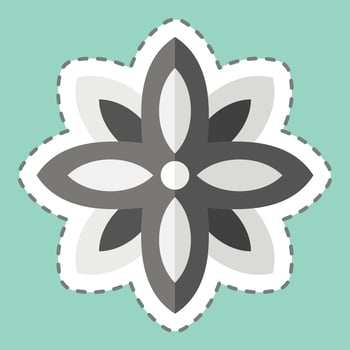 Sticker line cut Anise. related to India symbol. simple design editable. simple illustration vector