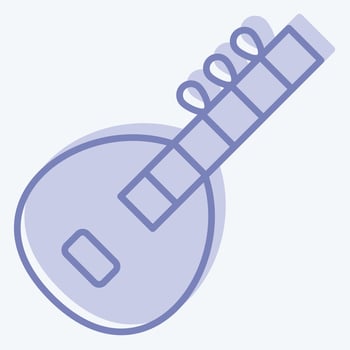 Icon Sitar. related to India symbol. two tone style. simple design editable. simple illustration vector