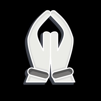 Icon Pray. related to India symbol. glossy style. simple design editable. simple illustration vector