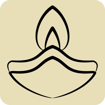 Icon oil Lamp. related to India symbol. hand drawn style. simple design editable. simple illustration vector
