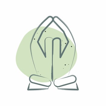 Icon Pray. related to India symbol. Color Spot Style. simple design editable. simple illustration vector