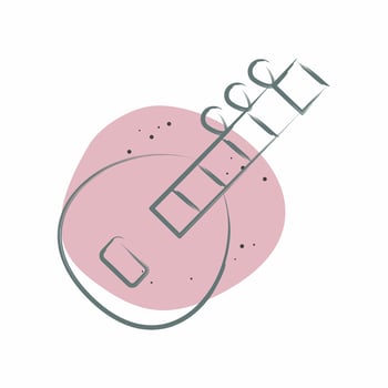 Icon Sitar. related to India symbol. Color Spot Style. simple design editable. simple illustration vector