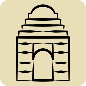 Icon Gate of India. related to India symbol. hand drawn style. simple design editable. simple illustration vector