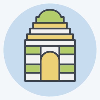 Icon Gate of India. related to India symbol. color mate style. simple design editable. simple illustration vector
