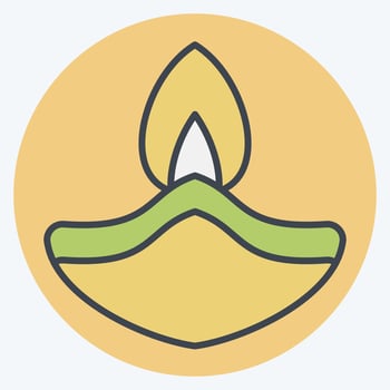 Icon oil Lamp. related to India symbol. color mate style. simple design editable. simple illustration vector