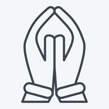 Icon Pray. related to India symbol. line style. simple design editable. simple illustration vector