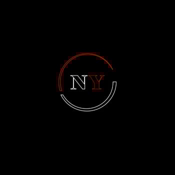 NY creative modern letters logo design template vector