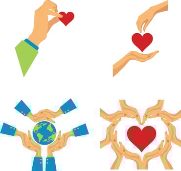 International Day of Charity In Simple Design. Vector Illustration Set.