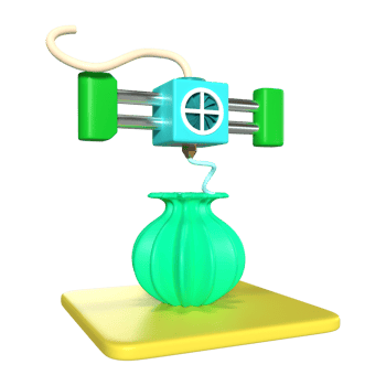 Printing Vase 3D Illustration Icon png