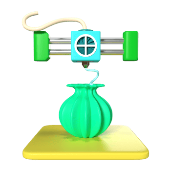 Printing Vase 3D Illustration Icon png