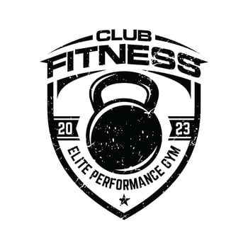 Vintage Kettlebell Gym Fitness Logo Vector Template