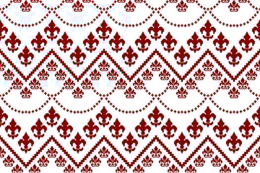 Red Cross stitch colorful geometric traditional ethnic pattern Ikat seamless pattern abstract design for fabric print cloth dress carpet curtains and sarong Aztec African Indian Indonesian vector