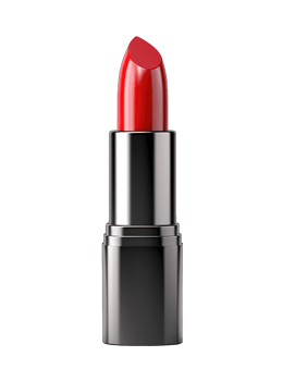 Red polish lipstick isolated on transparent background. PNG file, cut out. AI Generated