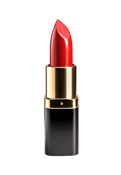 Red polish lipstick isolated on transparent background. PNG file, cut out. AI Generated