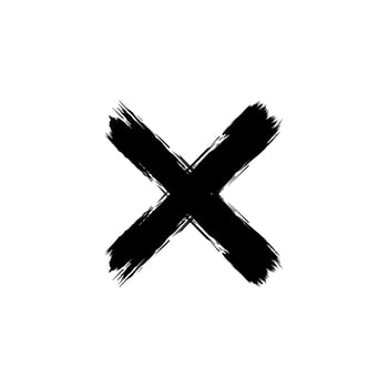 Paint Brush, Brush Stroke, Abstraction Cross shape, can use for Logo Gram, Art Illustration, Mark, or Graphic Design Element. Vector Illustration