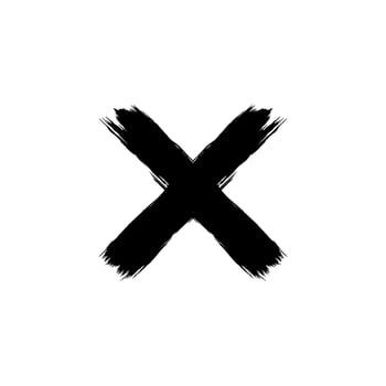 Paint Brush, Brush Stroke, Abstraction Cross shape, can use for Logo Gram, Art Illustration, Mark, or Graphic Design Element. Vector Illustration