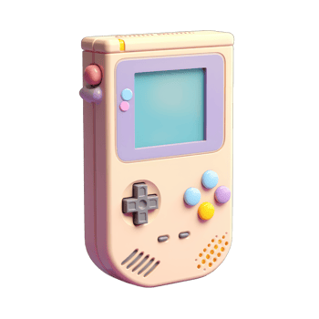 Gameboy isolated on transparent background. Gaming and streaming icon set. Cute minimal style. 3d render illustration, AI Generated png
