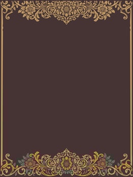 Beautiful illustration of a decorative ornament abstract gold floral frame with golden ornament for wedding and birthday vector