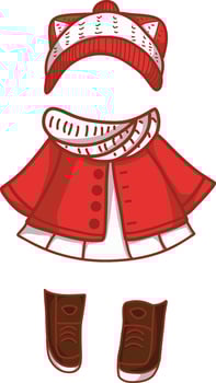 Cute winter fashion, fluffy and fabulous clothing, illustrations for decoration vector