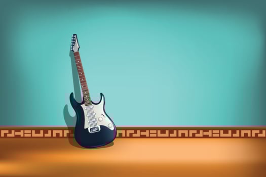 guitar at wall vector