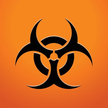 biohazard sign on oragne vector