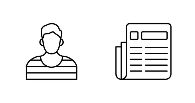 Prisioner and Newespaper Icon vector