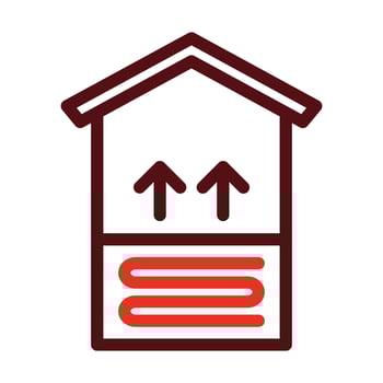 Underfloor Heating Vector Thick Line Two Color Icons For Personal And Commercial Use.