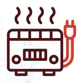 Convection Heater Vector Thick Line Two Color Icons For Personal And Commercial Use.