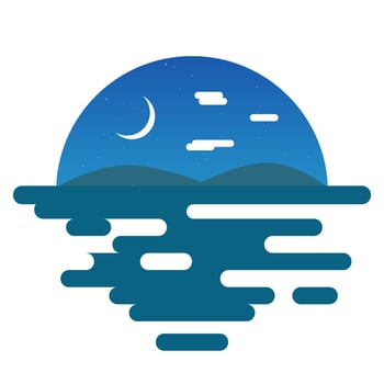 sea night poster flat design vector