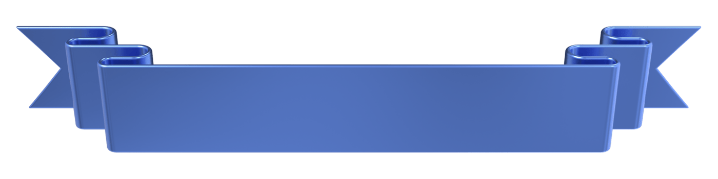 Blue golden ribbon banner 3d render. Blue golden ribbon or label. Banner symbol. 3D rendering png