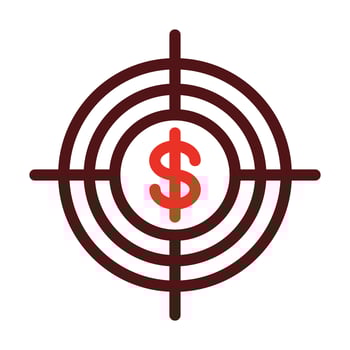 Target Vector Thick Line Two Color Icons For Personal And Commercial Use.