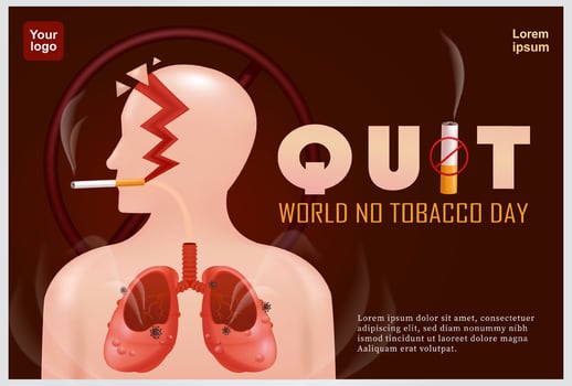 Stop Smoking, human organs damaged by smoking. 3d vector, suitable for events, campaigns, education and health vector