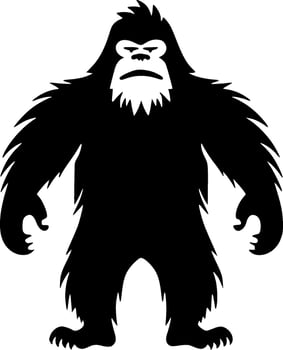 Bigfoot - Black and White Isolated Icon - Vector illustration