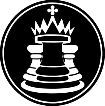 Chess - Black and White Isolated Icon - Vector illustration