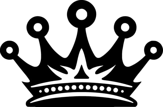 Crown, Black and White Vector illustration