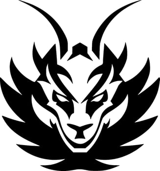 Dragon - Black and White Isolated Icon - Vector illustration