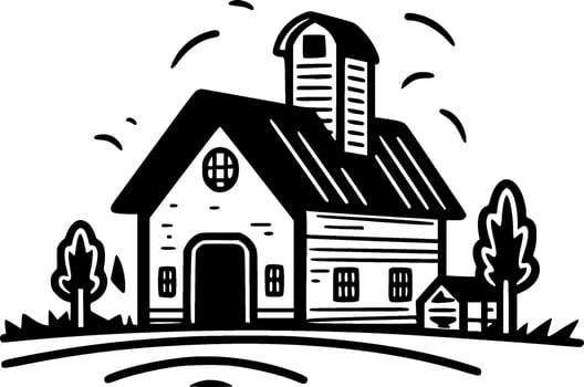 Farmhouse, Minimalist and Simple Silhouette - Vector illustration