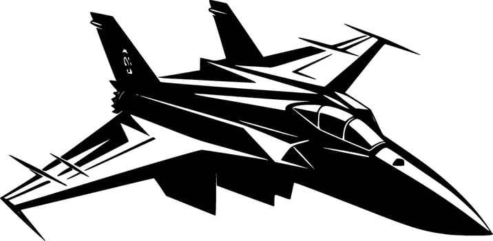 Fighter Jet - Minimalist and Flat Logo - Vector illustration