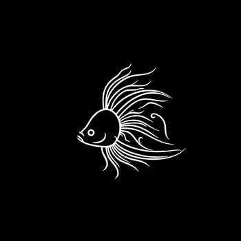 Fish - Black and White Isolated Icon - Vector illustration