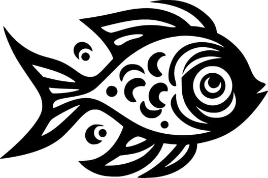 Fish, Black and White Vector illustration