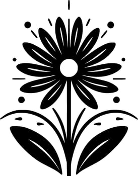 Flower, Black and White Vector illustration