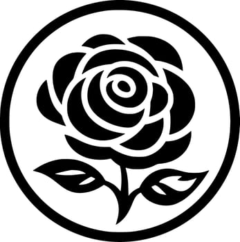 Flower, Black and White Vector illustration
