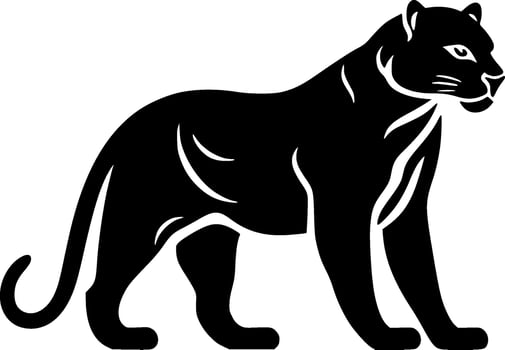 Leopard - Black and White Isolated Icon - Vector illustration