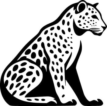 Leopard - Black and White Isolated Icon - Vector illustration