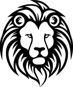 Lion - Black and White Isolated Icon - Vector illustration