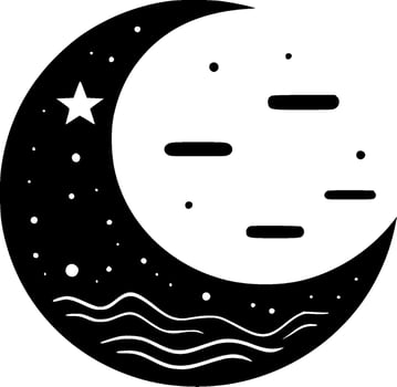Moon - Minimalist and Flat Logo - Vector illustration