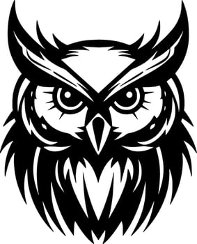 Owl - Black and White Isolated Icon - Vector illustration