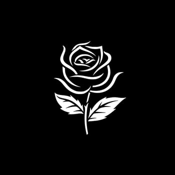 Rose, Black and White Vector illustration