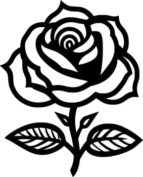 Rose, Minimalist and Simple Silhouette - Vector illustration