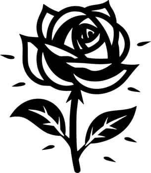 Rose, Black and White Vector illustration